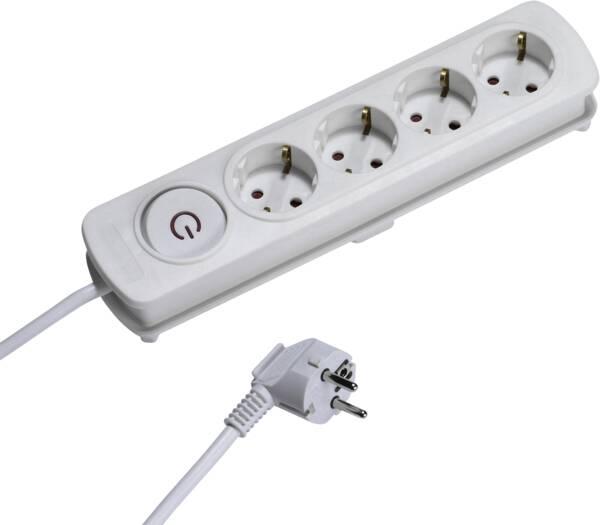 Produktbild Vivanco 4-fach Steckdosenleiste mit Schalter, 2,5m, weiss (4x, CEE 7/3, 2.50 m)
