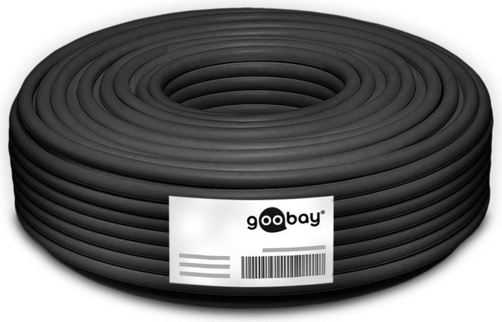 Produktbild Goobay GoobayCat.7 Rohkabel Outdoor Netzwerkkabel, S/FTP (PiMF), Schwarz (S/FTP, CAT7, 50 m)