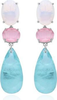 Image du produit Agato - Long silver earrings with colored glass AGT-E120PC