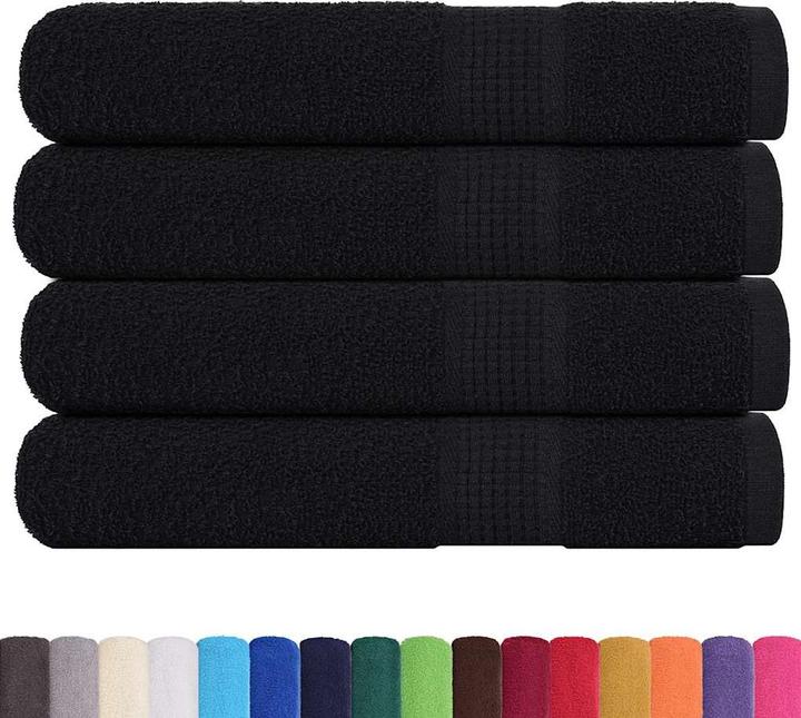 Image du produit vidaXL Serviettes 4 pcs. Noir 100x200 cm 360 g/m² 100% coton Serviette de plage (100 x 200 cm)