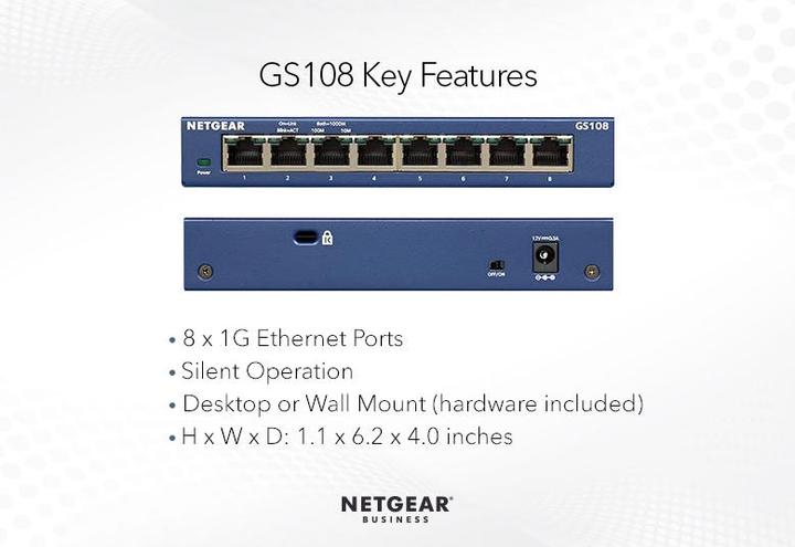 Produktbild Netgear Gs108ge (8 Ports)