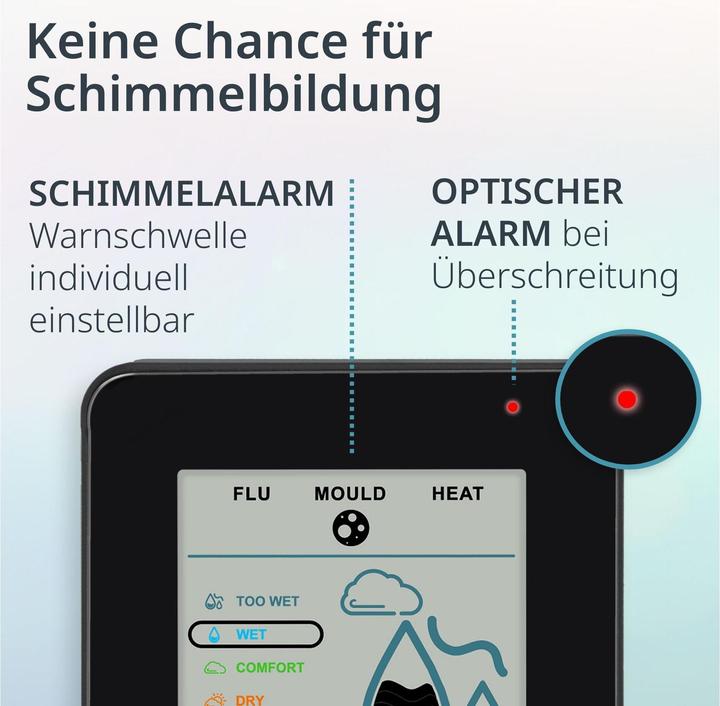 Produktbild ADE Thermo-/Hygrometer digital Schwarz, Funktionen