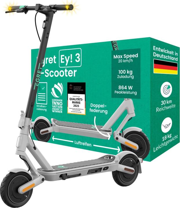 Produktbild Egret Ey. 3 E-Scooter (20 km/h, 30 km, 350 W)