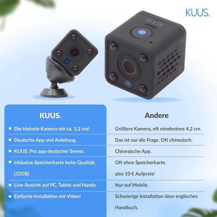 Image du produit Kuus. Mini Überwachungskamera mit Bewegungsmelder