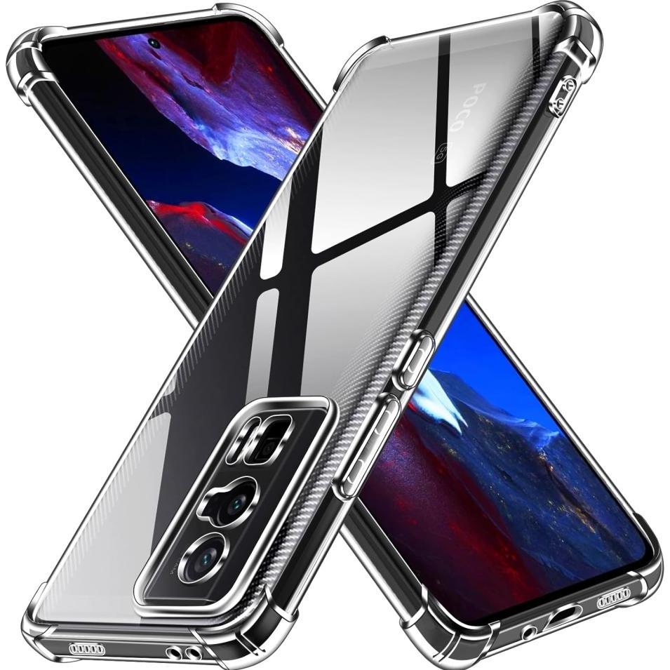 Screenguard Xiaomi Poco F5 Pro Hülle Crystal Soft Airbag Bumper (Xiaomi Poco F5 Pro), Smartphone Hülle, Transparent