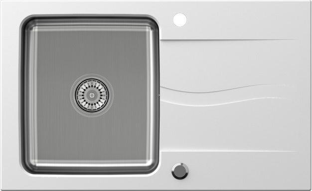 Steiner MICHAEL 111 Fusion Steingran Hybrid Plus bianco con camera in acciaio (780x480x190) e sifone manuale