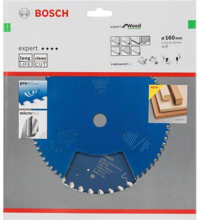 Produktbild Bosch Professional Zubehör Kreissägeblatt Expert for Wood, 160 x 20 x 2,2 mm, 36