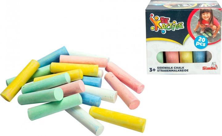 Produktbild Simba 20 Strassenmalkreiden (Blau, Rot, Gelb, Grün und Weiss, 20 x)