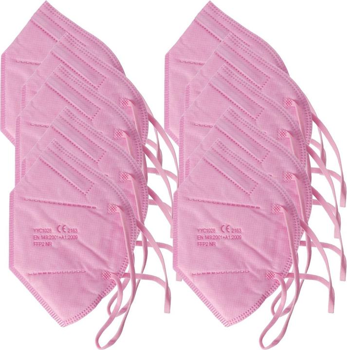 AccuCell 10 Stück FFP2 Maske Pink 5-Lagig, zertifiziert nach DIN (FFP2, 10 x)