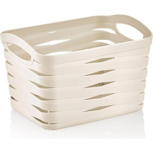 Thumbnail - Üçsan Plastik, Aufbewahrungskorb, BASKET 1.5L RIBBON M-094 CREAM (1 x)