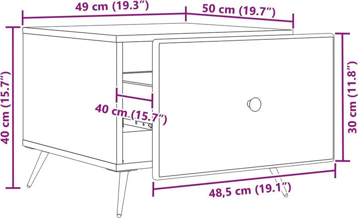 Image du produit vidaXL Couchtisch (49 x 50 x 40 cm)