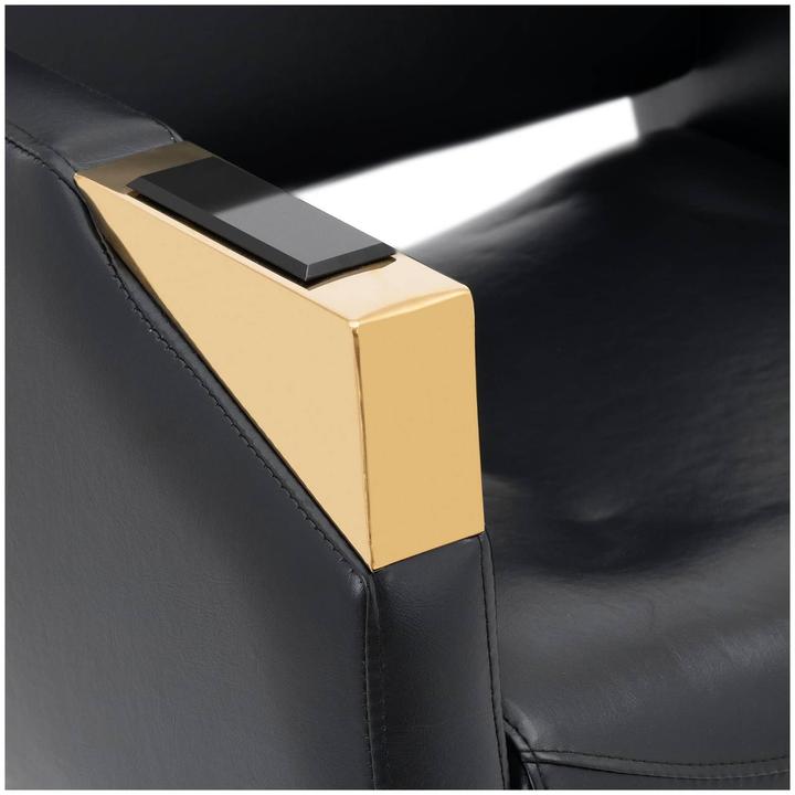 Actual product image Physa Salon Chair with Footrest - 880 - 1030 mm - 200 kg - black / gold
