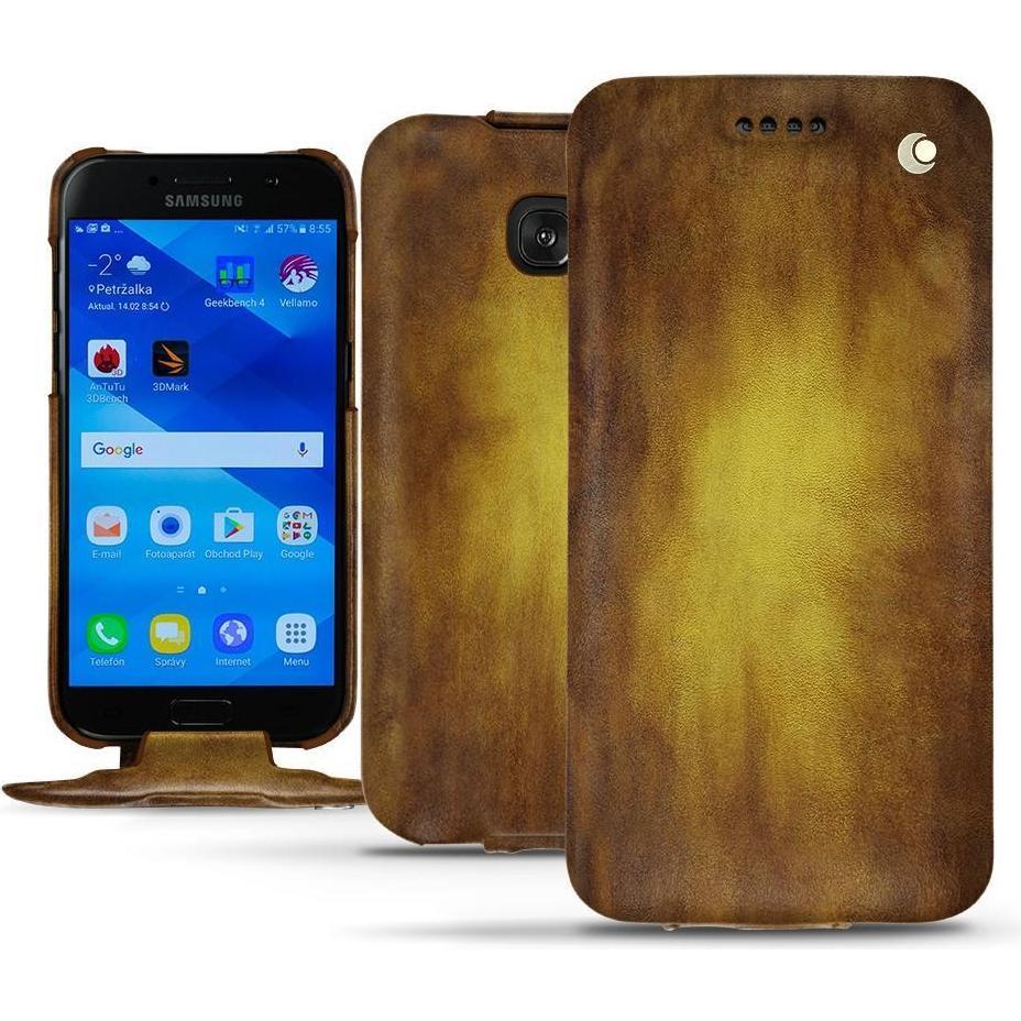 Noreve Lederschutzhülle vertikal (Samsung Galaxy A3 (2017)), Smartphone Hülle, Gold