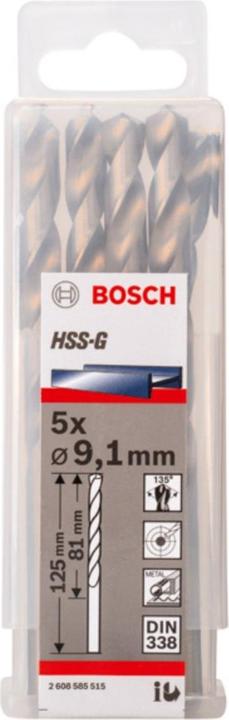 Produktbild Bosch Professional Zubehör PRO Metal HSS-G Spiralbohrer, 9,1 x 81 x 125 mm (9.1 mm)
