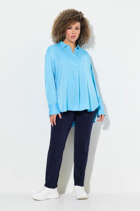 Produktbild Ulla Popken Tunikabluse, Satin, Zierfalte, Hemdkragen, Langarm (42, 44)