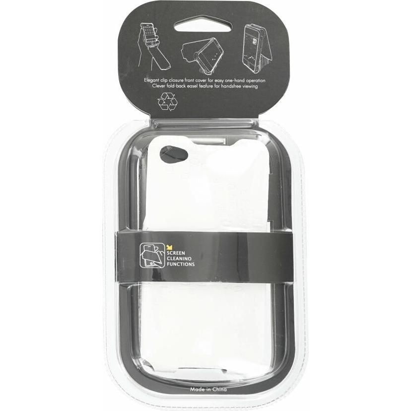 Leafon Custodia Flip per iPhone 4 / 4S bianca (Apple iPhone 4, Apple iPhone 4s), Cover smartphone, Bianco