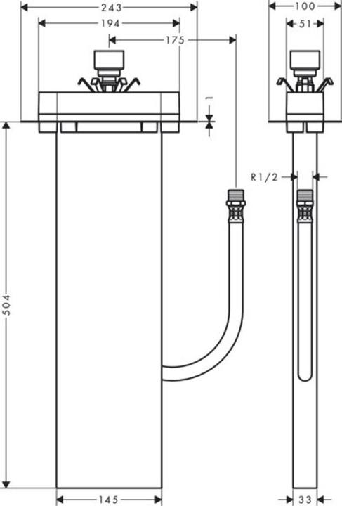 Produktbild hansgrohe 13560180 Grundset sBox Wanne