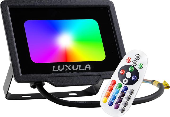 Luxula RGB LED-Fluter LX400181, 20W, IP65, schwarz, mit Fernbedienung (IP65)