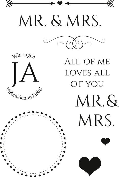 Immagine prodotto Efco Timbri trasparenti "Mr. & Mrs.", 9 pezzi