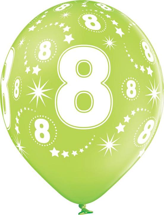 Actual product image Amscan Balloons assorted, 6 pieces, number 8 (6x)