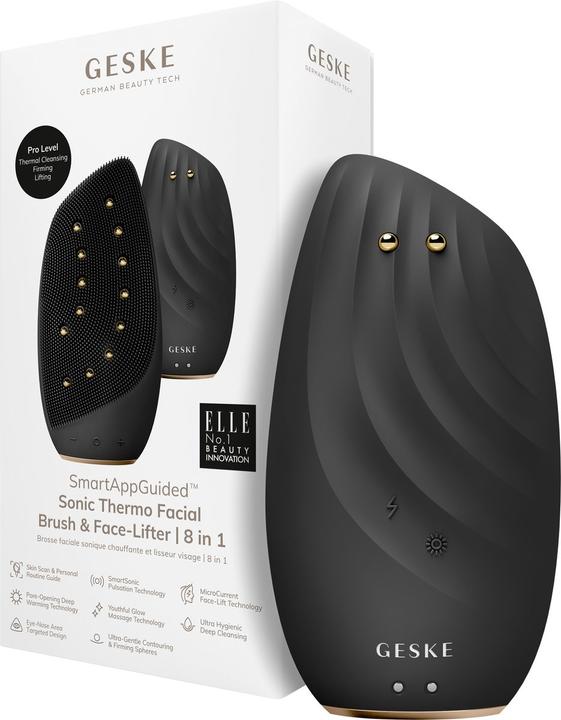 Actual product image Konjac Sponge Soniczna szczoteczka termiczna & lifting do twarzy 8w1 Geske z Aplikacją (szary)