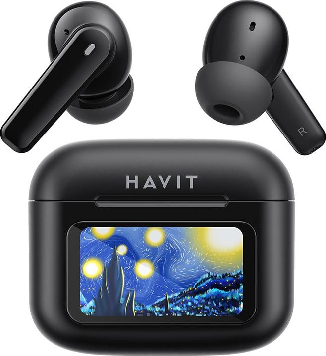 Produktbild Havit - Wireless Earbuds (TW956) - Bluetooth 5.4, with Microphone, TWS, ANC, Type-C, 500mAh - Black (ANC, 7 h, Kabellos)
