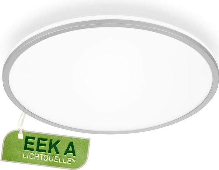 Actual product image Briloner Ultra-efficient ceiling light with energy efficiency class A, white with matt chrome edge (1800 lm)