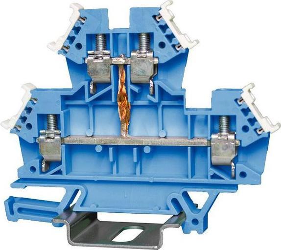 RS PRO Blue Feed Through Terminal Block, 2-Level