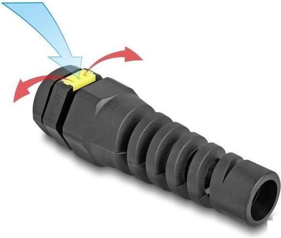 Produktbild Delock Kabelverschraubung M12mit Beluftung und Zugentlastung IP68 staub- und wasserdicht schwarz 2 S