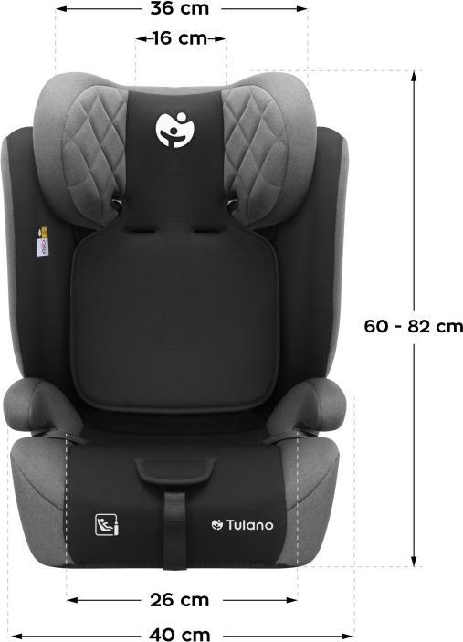 Productafbeelding Tulano Autositz Zooma 25 Grau-Schwarz (Kinderzitje, ECE R129/i-Size standaard)
