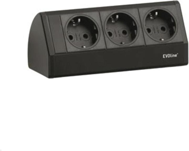 Produktbild Evoline Dock small 3-fach Steckdose ohne Zwinge, schwarz (3x)