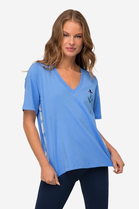 Produktbild Laurasøn T-Shirt, A-Line, seitliches Karo, V-Ausschnitt, Halbarm (L)