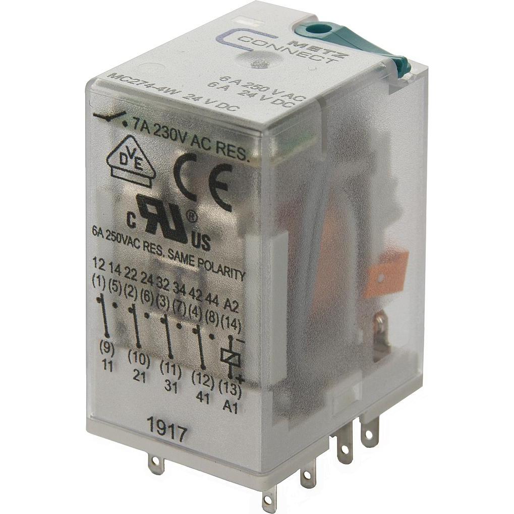 Thumbnail - Metz Connect NETCOM Industrierelais 4W,24VDC,7A 110017-25.14.07, Relais