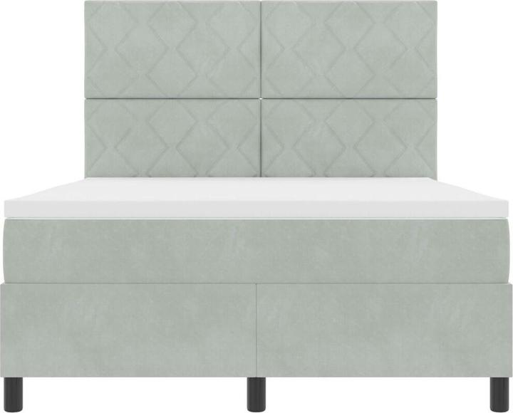 Image du produit VidaXL Lit boxspring avec matelas gris clair 140x200 cm velours (140 x 200)