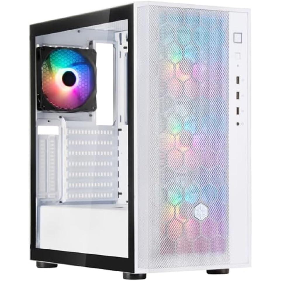 Silverstone SST-FAR1W-PRO V2 - Case per computer FARA R1 Tower ATX, pannello frontale in rete, lato in vetro (ATX), Case PC, Bianco