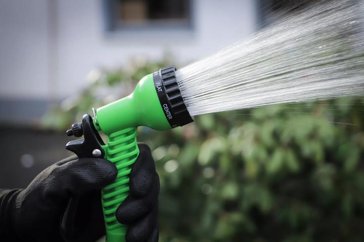 Produktbild BGS Wasserschlauch Textil flexibel mit Garten-Handbrause mit 7 Funktionen 3 - 10 m (9.50 mm)