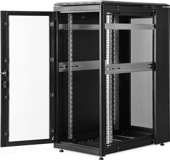 Actual product image Digitus 26HE Serverschrank, Unique Server-N 1342x600x1000 mm, Glas-Fronttür, sw (RAL 9005) (26 RU, 19 inch rack)