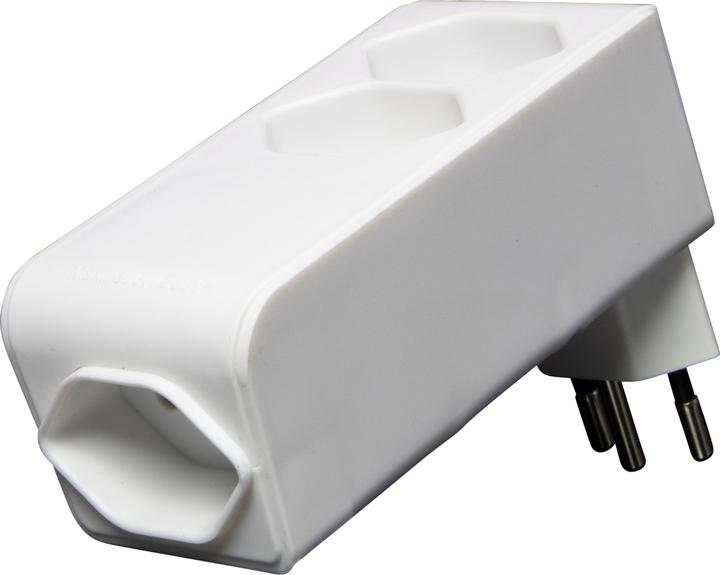Produktbild Brennenstuhl cleverLINE Abzweigstecker 2+1 fach weiss, drehbar bis 300° (ohne Aufhänger) *CH* (Typ 13, 3 x)