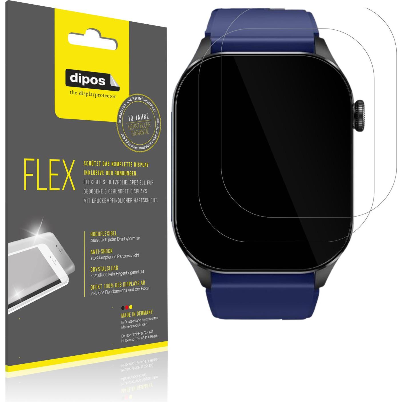 Dipos 3D Full Cover Schutzfolie, Smartwatch Schutzfolie, Transparent