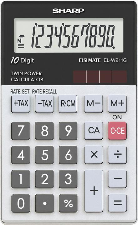 Actual product image Sharp EL-W211G calculator pocket financial calculator (Solar cells, Batteries)