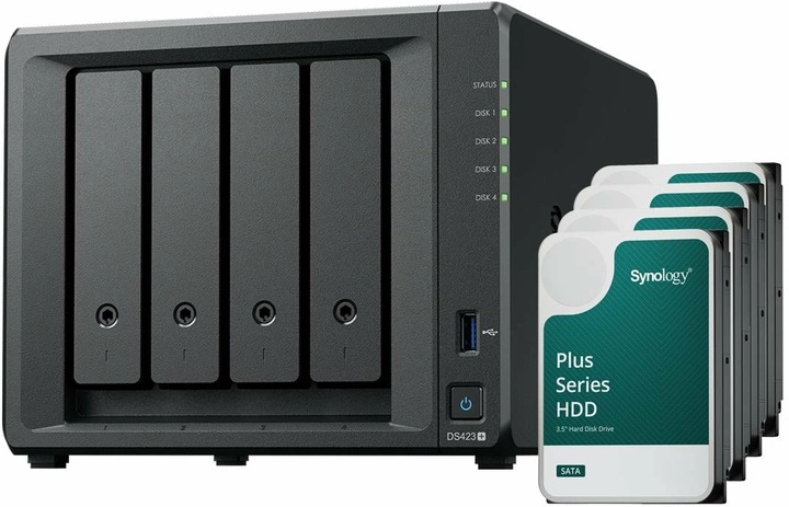 Actual product image Synology DS423+ (4 x 4 TB, Synology HAT 33xx)
