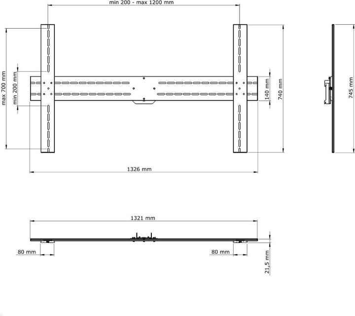 Immagine prodotto SMS X H + Unislide - Componente di montaggio (supporto a slitta universale) per schermo piatto