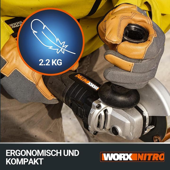 Produktbild Worx Akku Winkelschleifer WX812.9 20V ohne Akku nund Ladegerät (125 mm)
