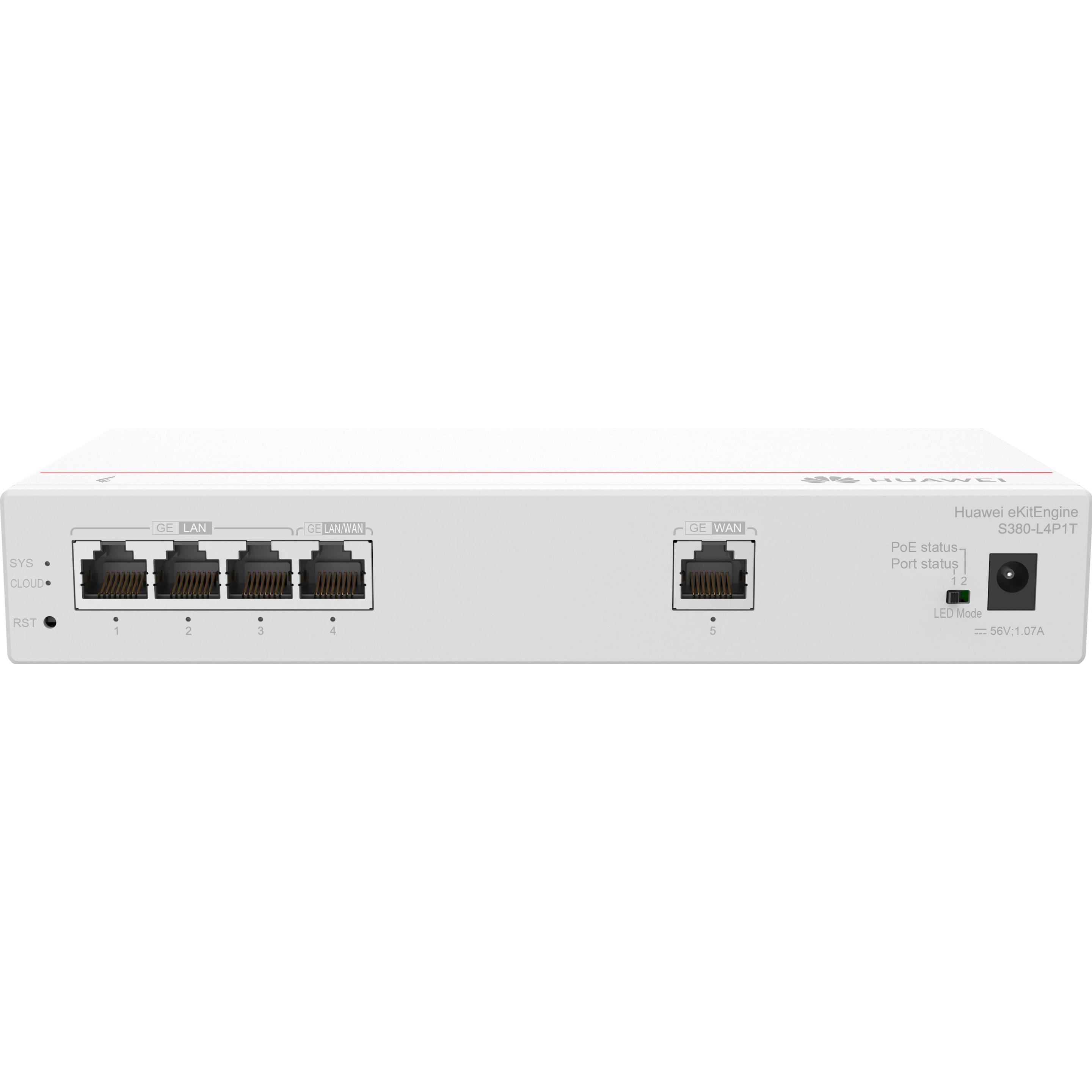Huawei eKit Gateway S380-L4P1T (4 Ports), Netzwerk Switch, Grau