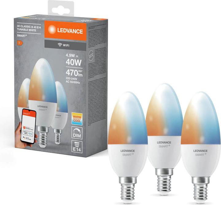 Produktbild Ledvance Smart+ Wifi Candle (E14, 470 lm, 3x)