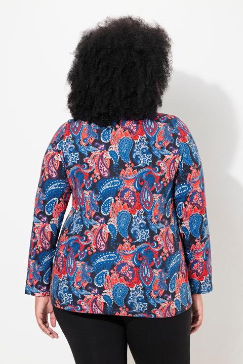 Produktbild Ulla Popken Shirt, Paisleymuster, A-Linie, Rundhals, Langarm (58)