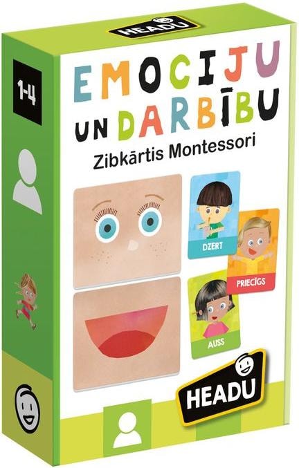 Immagine prodotto Headup Games HEADU Flashcards Emozioni e azioni Montessori (in lingua lettone) (Italiano)