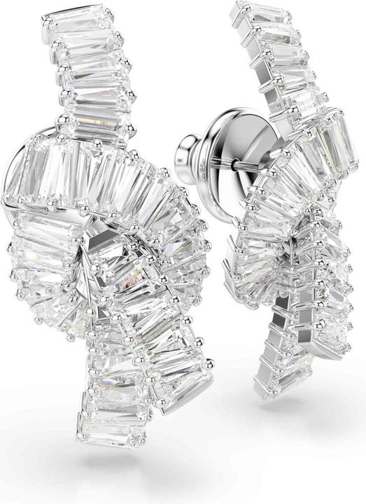 Productafbeelding Swarovski Matrix Ohrringe Baguette Schliff Knoten Weiss Rhodiniert (Swarovski metaal)
