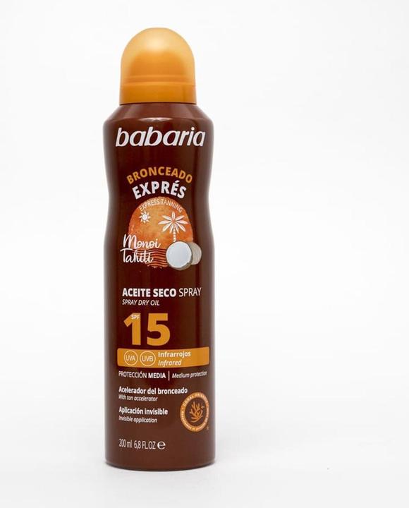 Immagine prodotto Babaria Olio secco spray abbronzante espresso SPF15 200ml (Spray solare, SPF 15, 200 ml)