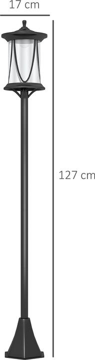 Produktbild Outsunny Solar Gartenlaterne ABS, Polycarbonate Schwarz (30 lm, IP44)